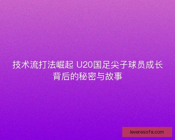 技术流打法崛起 U20国足尖子球员成长背后的秘密与故事