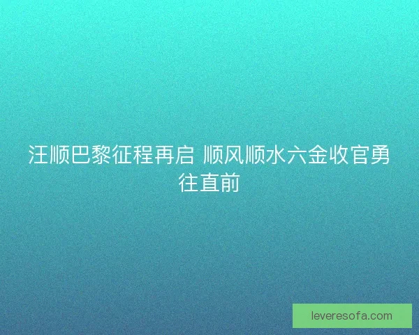 汪顺巴黎征程再启 顺风顺水六金收官勇往直前